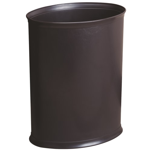 Design Line Wastebasket, 13 Quart Oval, Mocha Brown